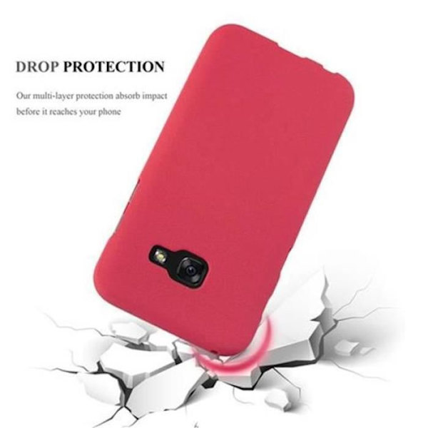 Fodral Samsung Galaxy A3 2017 FROST RÖD Cadorabo FROST Fodral TPU Silikonskydd Fodral Fodral Ultra Slim Fin Bumper
