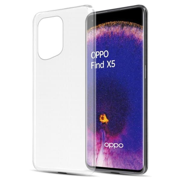 Transparent stötsäker silikonfodral för Oppo FIND X5 Vit
