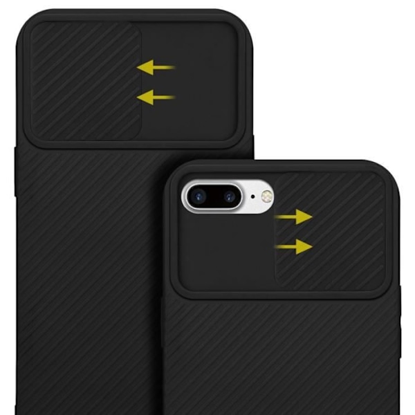 Hus - CADORABO - iPhone 7 PLUS / 7S PLUS / 8 PLUS - Silikon TPU - Skydd för kamera - Svart Svart