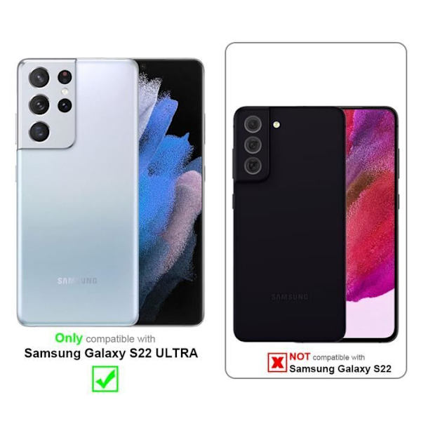 Coque - CADORABO - Samsung Galaxy S22 ULTRA - Grå Svart - Similäder - Magnetstängning MÖRKGRÅ