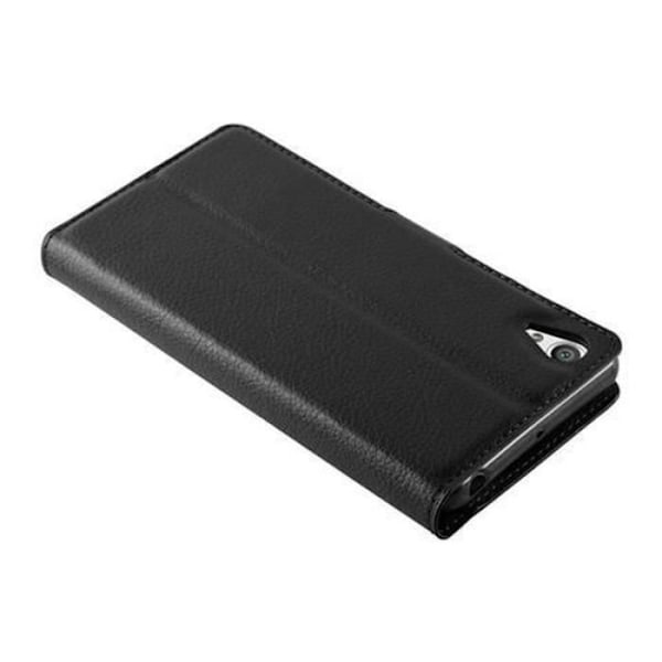 Full Protection Case Sony Xperia X - CADORABO - Jet Black - Flip - Horizontal Stand KOLSVART