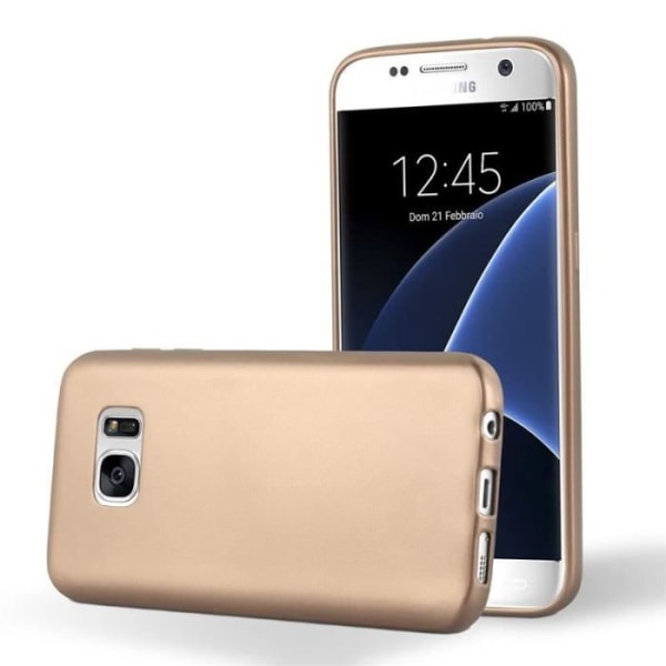 Cadorabo Fodral fungerar med Samsung Galaxy S7 i METALLIC ROSÉ GOLD - Stötsäkert och reptåligt TPU silikonskydd - Ultratunt