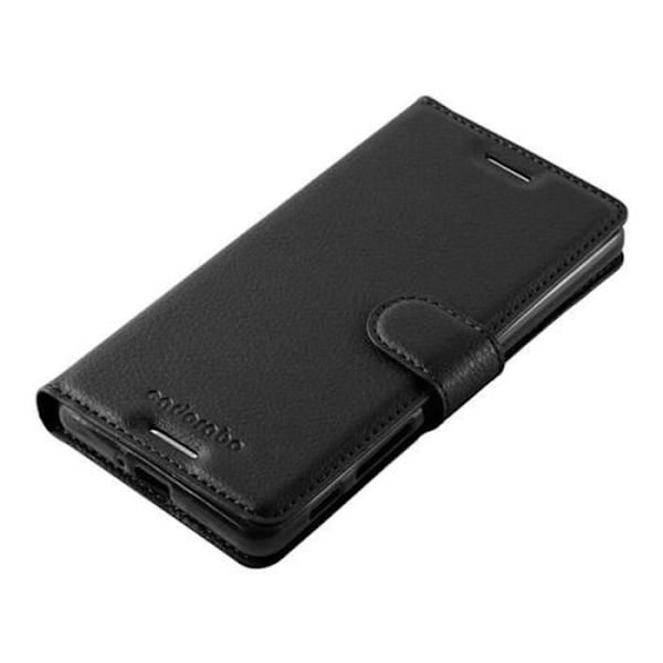 Full Protection Case Sony Xperia X - CADORABO - Jet Black - Flip - Horizontal Stand KOLSVART