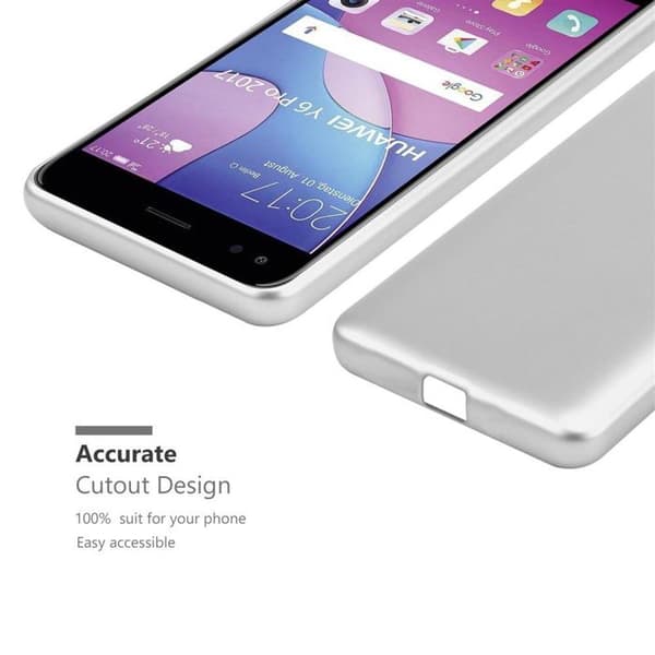 Skyddsfodral för Huawei Y6 PRO 2017 Skyddsfodral i MATTSILVER Metallic Design Grå