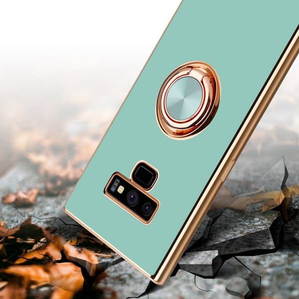 Skydd för Samsung Galaxy NOTE 9 Glansig Turkos - Guld med kameraskydd Blå