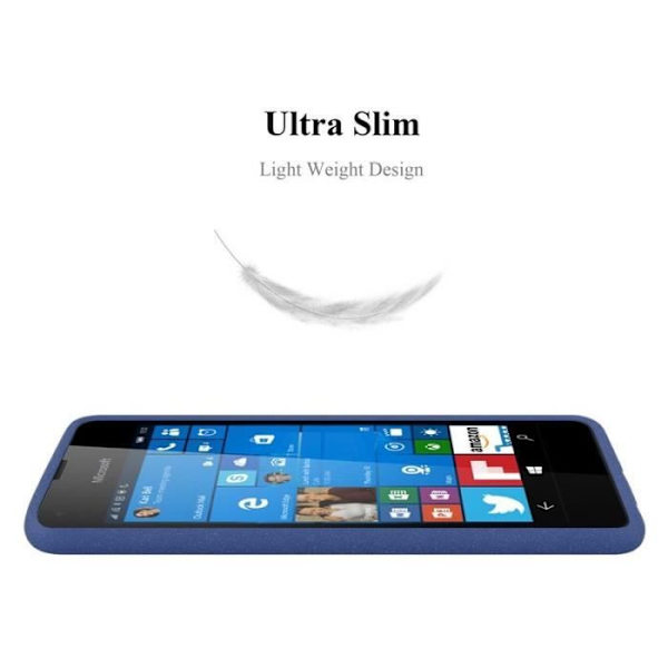 Cadorabo Fodral fungerar med Nokia Lumia 550 i FROST DARK BLUE - Stötsäker och reptålig TPU silikonhölje - Ultra Slim