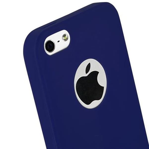 Skyddsfodral för iPhone 5 / 5S / SE 2016 CANDY MÖRKBLOMMA Stötskydd Silikon Blå