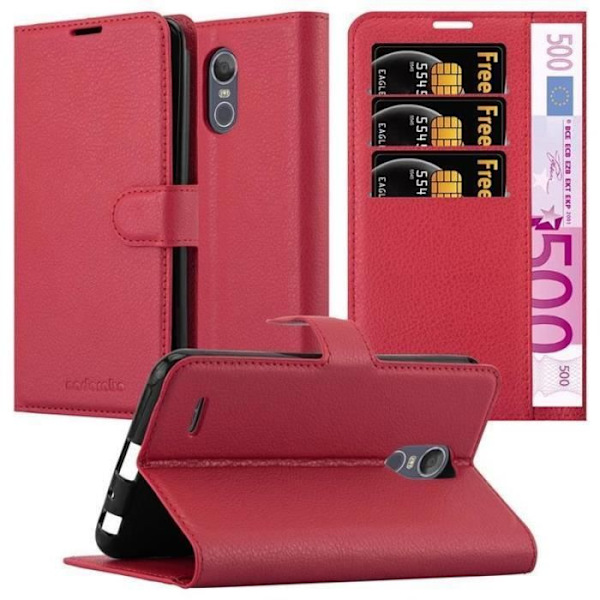 LG STYLUS 3 Fodral i CHERRY RED by Cadorabo Helt skyddsfodral med flipskydd och bekvämt horisontellt stativ i