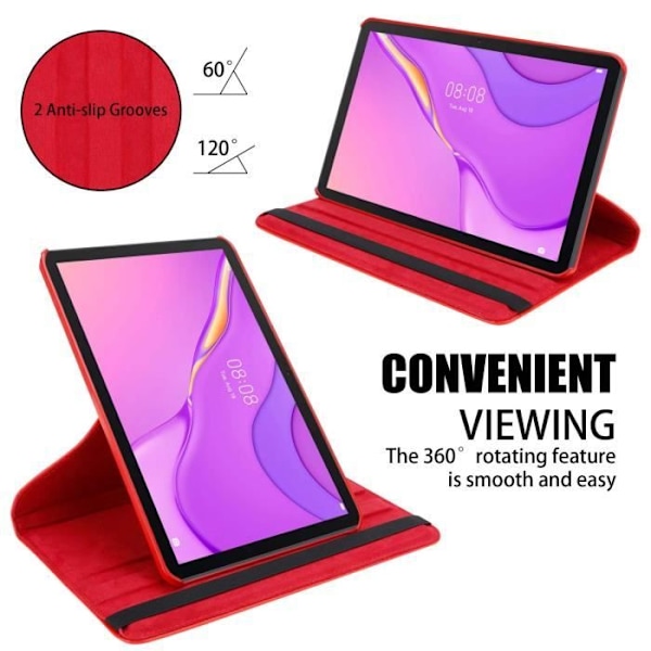 Etui - Cadorabo - Huawei MatePad T 10/T 10s - Röd Pavo - 360° skydd - Inbyggt stativ VALMMU RÖD