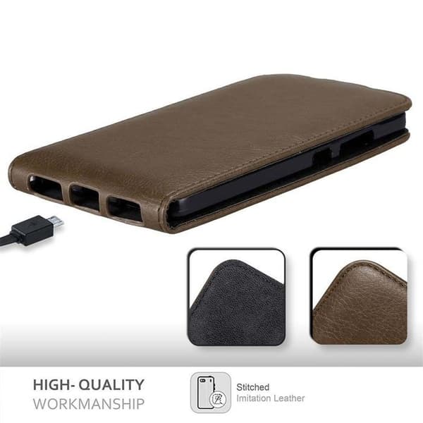 Etui för Honor 7 Flip-skydd i MÖRK BRUN brun