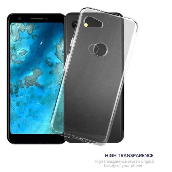Transparent stötsäker silikonfodral för Google PIXEL 3A Vit