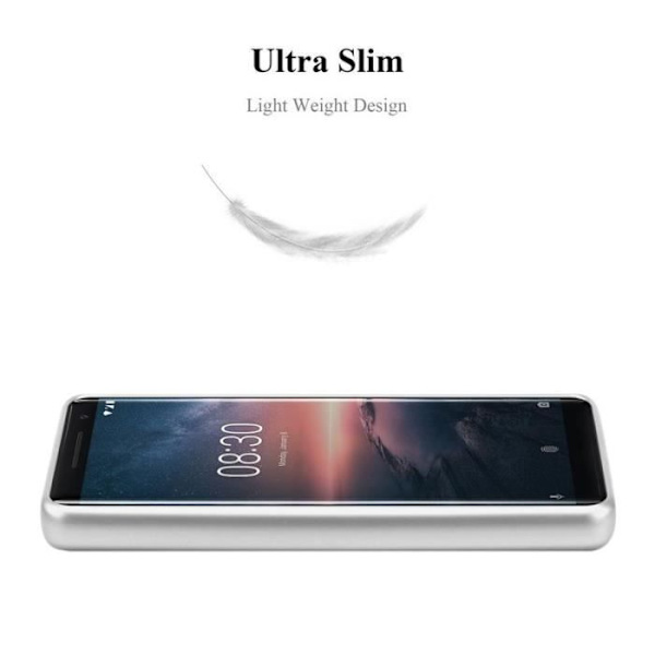 Cadorabo Fodral fungerar med Nokia 8 Sirocco i METALLISKT SILVER - Stötsäkert och reptåligt TPU silikonskydd - Ultratunt