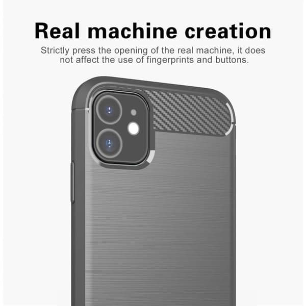 iPhone 11-fodral BRUSHED GRÅ Kolfiberdesign Grå