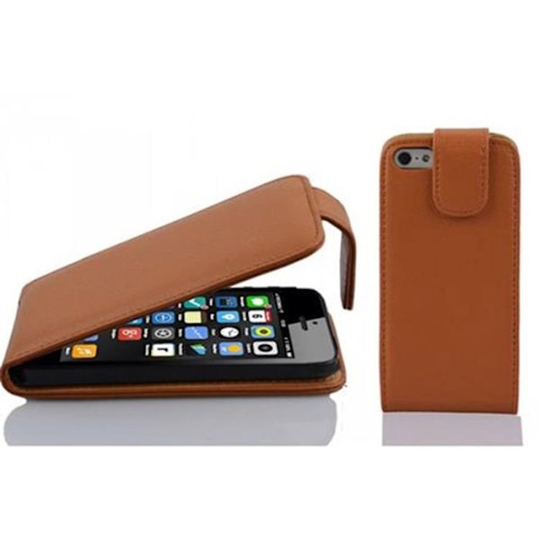 Coque för Apple iPhone 5C Etui i NOUGAT BRUN Housse Case Cover Skydd Flip konstläder Plånbok kastanj