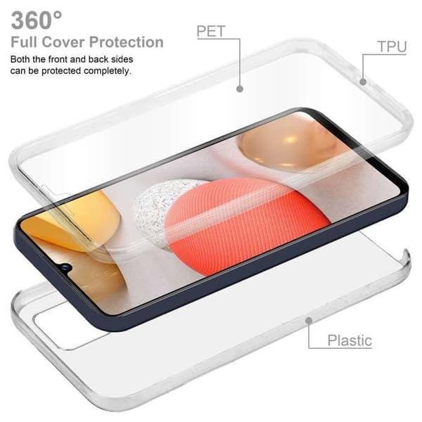 Transparent skydd för Samsung Galaxy A42 4G, helskydd Vit