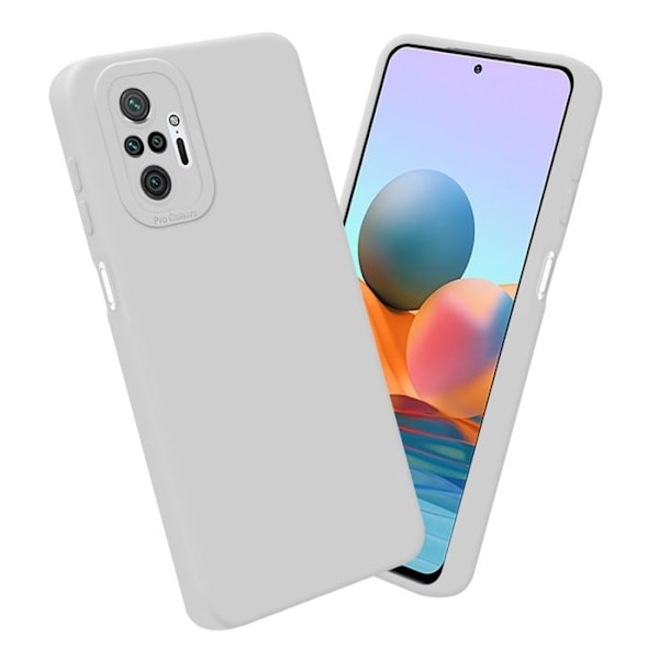 Coque för Xiaomi RedMi NOTE 10 PRO i FLUID VITT Fodral Etui Case Cover i flexibel TPU-silikon Skydd Vit