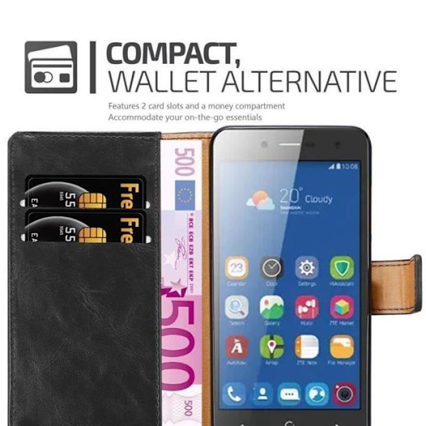 Fodral till ZTE BLADE L7 - CADORABO - Svart - TPU silikon - Mjuk - Magnetisk Svart
