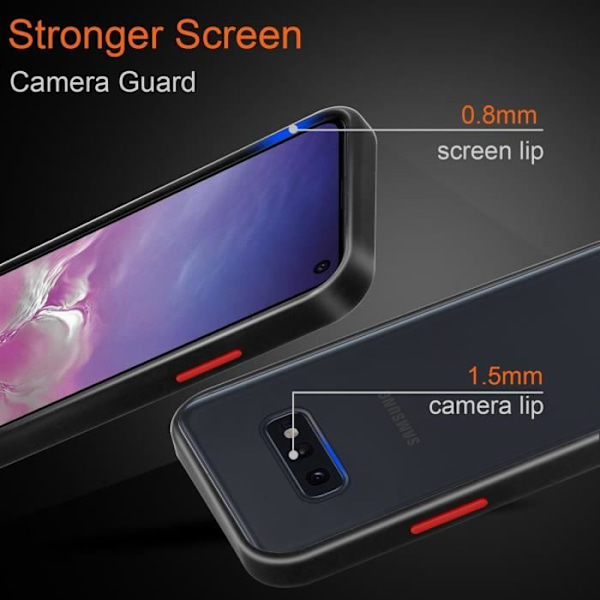Coque - CADORABO - Samsung Galaxy S10e - Hybrid skydd - Silikon TPU - Matt svart Frostade Svart