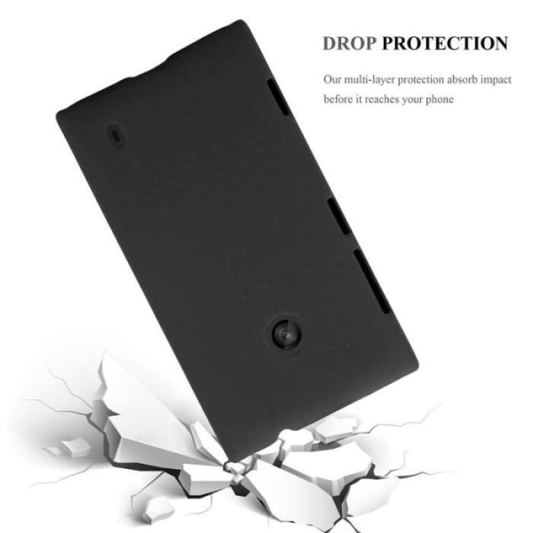 Coque - CADORABO - Nokia Lumia 520 - Hårdt Beskyttelse - Mat Design - Farve Sort Svart