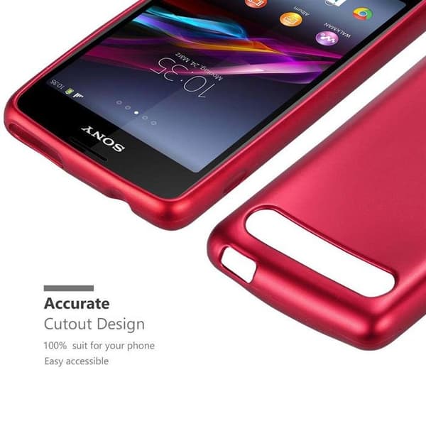Skyddsfodral för Sony Xperia E1 Skyddsfodral i MATTE RÖD Metallic Design Röd