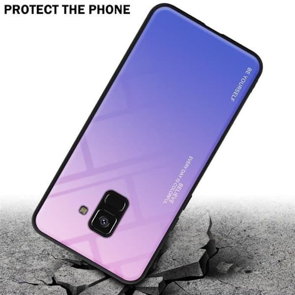 Coque - CADORABO - Samsung Galaxy A8 2018 - Bicolore ROSA - BLÅ - Riktad skydd mot glidning ROSA - BLÅ