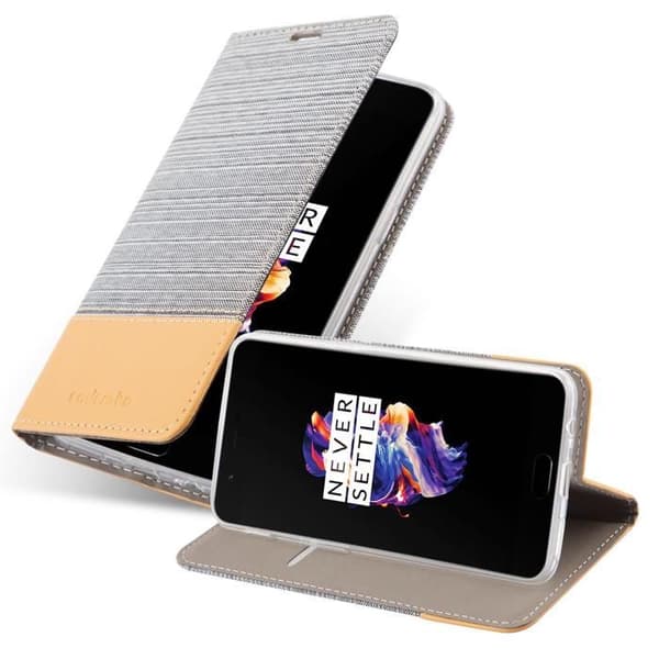 Skyddsfodral för OnePlus 5 i LJUST GRÅ BRUN Stötskyddande Etui Grå