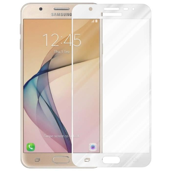 Cadorabo härdat glas Samsung Galaxy J5 PRIME - ON5 2016 Skärmskydd Glas Skärmskydd CLEAR with WHITE