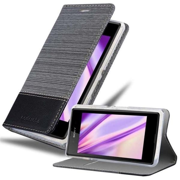 Skyddsfodral för Sony Xperia E3 i GRÅSVART Etui Case Skydd MÖRKGRÅ