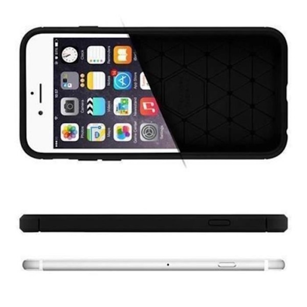 Cadorabo Fodral till Apple iPhone 8 PLUS - iPhone 7 PLUS, BORSTAD SVART Design TPU CARBON Gel Silicon
