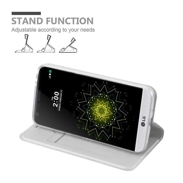 Flip-fodral för LG G5 Klassisk Silver Plånbok Stötsäker Grå