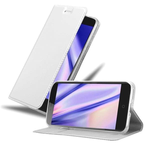 Fodral med lock för ZTE Blade V7 Plånbok i KLASSISK SILVER Stötsäker Grå