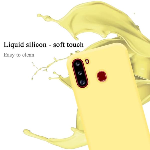 Skyddande stötsäker skal för Samsung Galaxy A21 i LIQUID YELLOW Gul