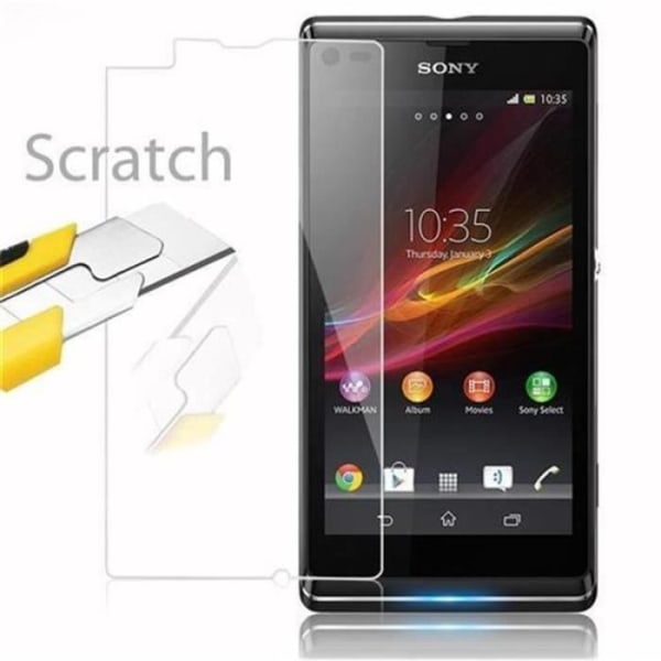 Cadorabo skärmskydd för Sony Xperia L 0,3 mm rundade hörn i härdat glas HÖGTRANSPARENTS. Transparent