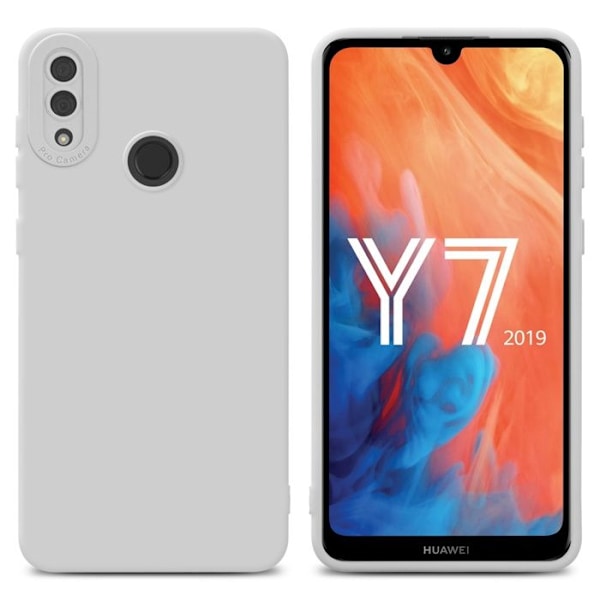 Skyddshölje för Huawei Y7 2019 / Y7 PRIME 2019 i FLUID VITT Etui Fodral i flexibelt TPU-silikon Skydd Vit