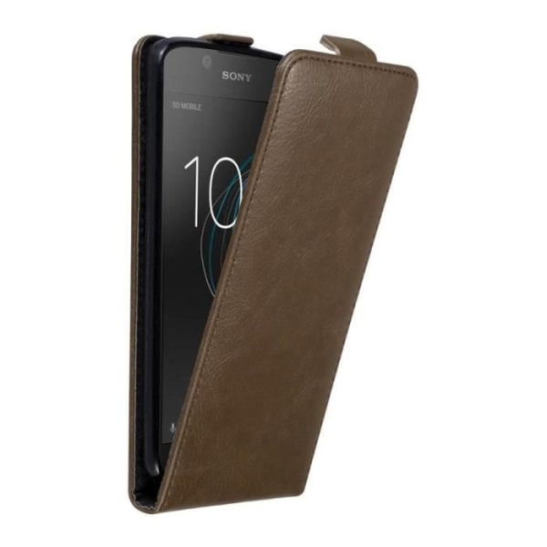 Flip Case - CADORABO - Sony Xperia L1 - Imitation läder - Brun - Magnetisk stängning kastanj