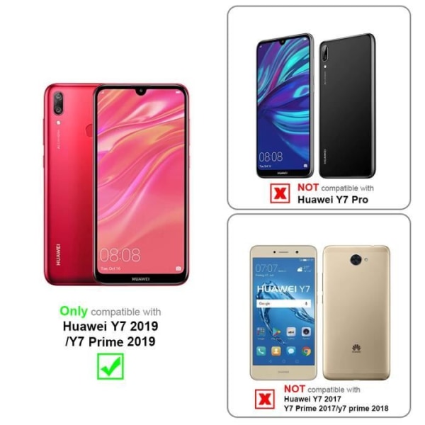 Coque - CADORABO - Huawei Y7 2019 / Y7 PRIME 2019 - Guld Rosé - Magnetisk Stängning - Ställfunktion Rose guld