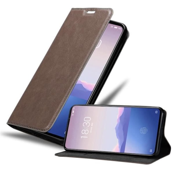 Coque för MEIZU 16S - CADORABO - Kaffebrun - Bookcase - Silikon TPU - Magnetisk stängning kaffe brunt
