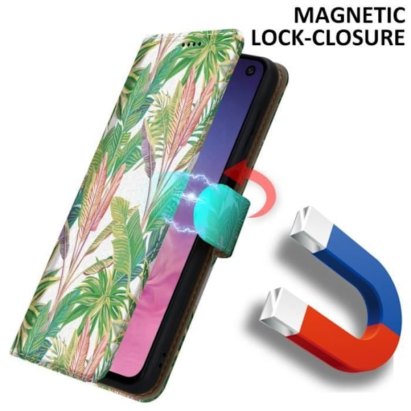 Fodral till Samsung Galaxy S10e Fodral i grön tropisk skog nr. 8 Fodral Skydd Magnetisk stängning Plånbok Wa Grön