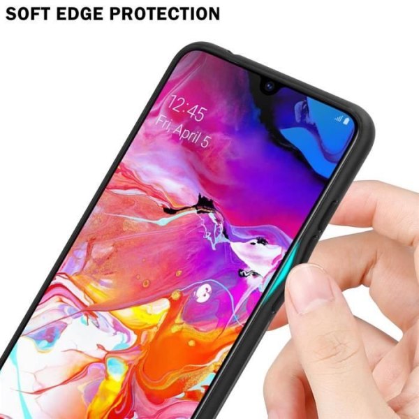 Coque - CADORABO - Samsung Galaxy A70/A70s - Bicolore Rosa/Blå - Antisladdsskydd - Härdat Glas ROSA, BLÅ