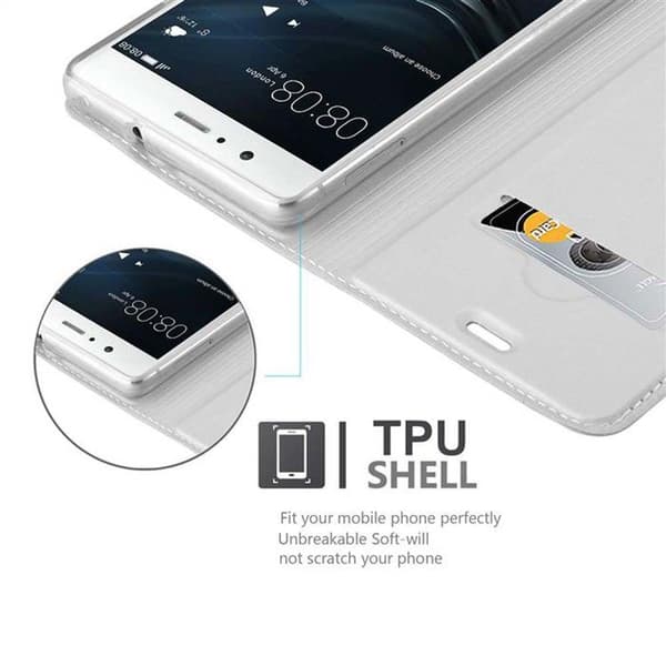 Flipfodral för Huawei P9 LITE 2016 / G9 LITE Etui i CLASSY SILVER Plånbok Stötsäker Grå