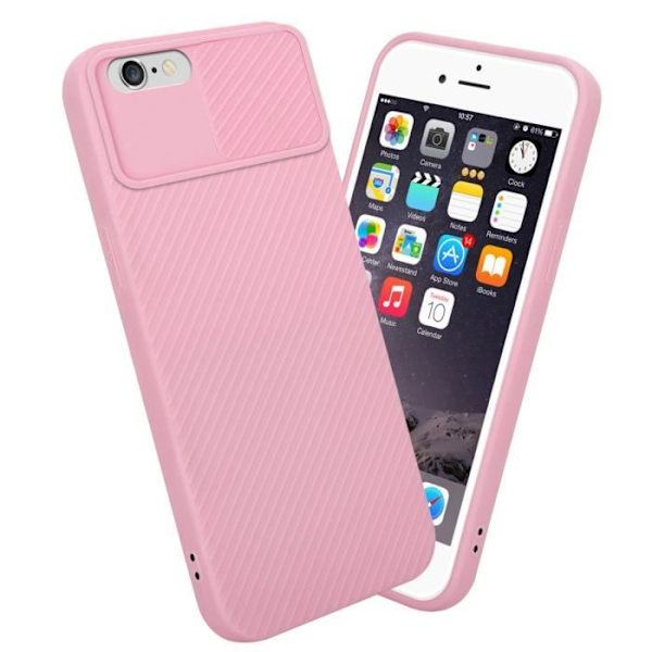 Hölster för iPhone 6 PLUS / 6S PLUS - CADORABO - Rosenröd - Silikon TPU - Skydd för kamera - Mjuk Godisrosa