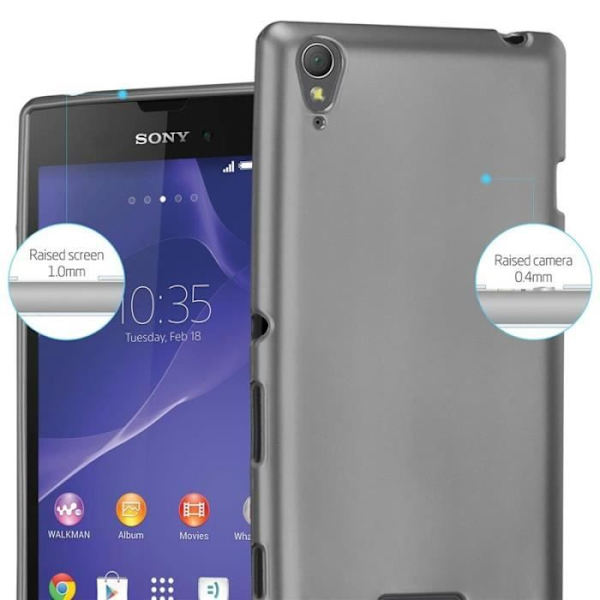 Cadorabo Fodral fungerar med Sony Xperia T3 i METALLIC GREY - Stötsäker och reptålig TPU silikonhölje - Ultra Slim