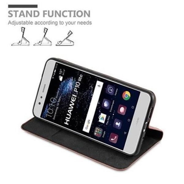 Huawei P10 LITE Fodral i MEDIUM BRUN från Cadorabo (INVISIBLE MAGNETIC CLOSURE Design) Helt skyddande fodral med flip flik