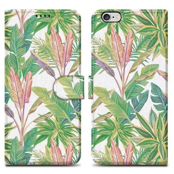 Fodral för Apple iPhone 6 PLUS / 6S PLUS Fodral i grön tropisk skog nr 8 Fodral Skydd Magnetisk stängningsdörr