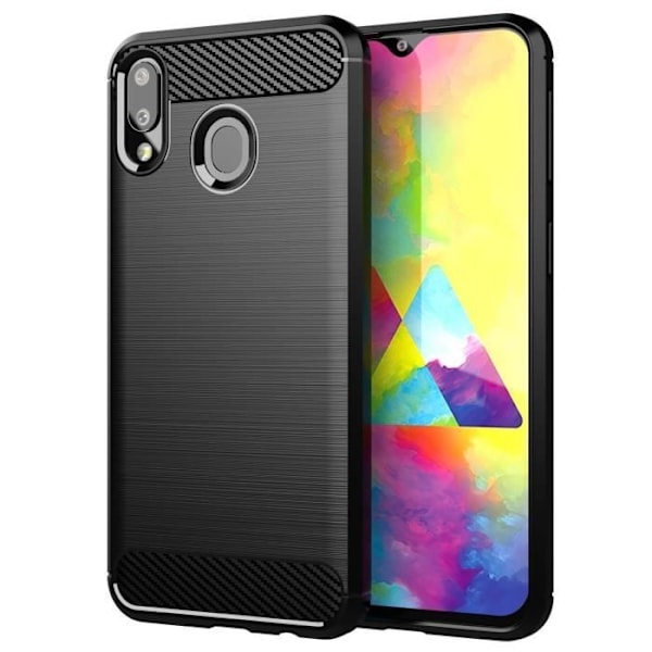 Fodral till Samsung Galaxy A10e / A20e i BORSTAD SVART Cadorabo Cover Skydd i silikon TPU flexibelt rostfritt stål kol