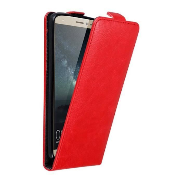 Flip-fodral - CADORABO - Huawei MATE S - Röd konstläder - Magnetisk stängning - Komplett skydd Röd