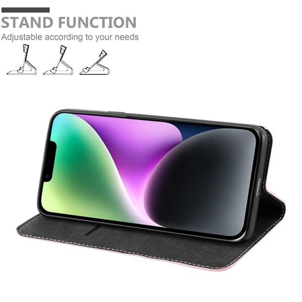 Fodral för iPhone 14 PLUS Skydd i ROSA SVART Etui Cover Ros