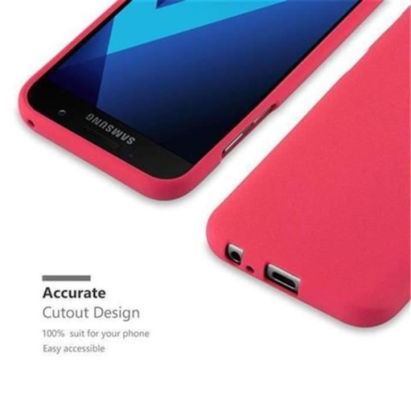 Fodral Samsung Galaxy A3 2017 FROST RÖD Cadorabo FROST Fodral TPU Silikonskydd Fodral Fodral Ultra Slim Fin Bumper