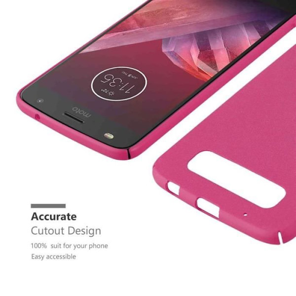 Coque - CADORABO - MOTO Z2 PLAY - Hårdföre - Matt Design - Färg Rosa Rosa