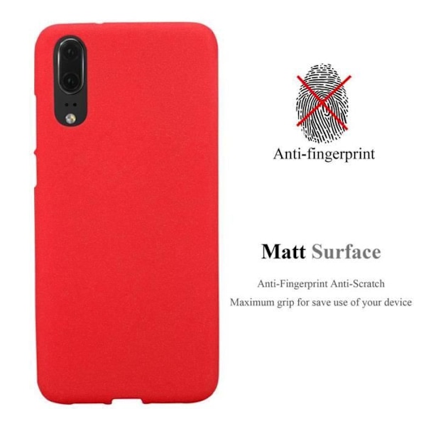 Skal för Huawei P20 - CADORABO - FROST RÖD - Flexibel TPU - Stötresistent skydd - Attraktiv design Röd